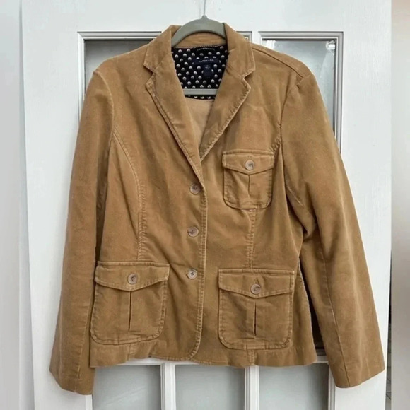 Lands End | Botton Down Tan Corduroy Western Boho Jacket Women’s Size 12 Large - Picture 9 of 9